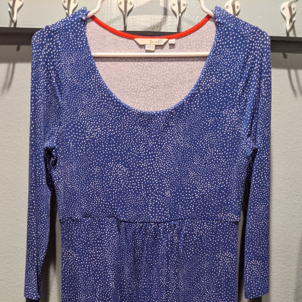 Borden Hattie jersey Dress in blue polka dots